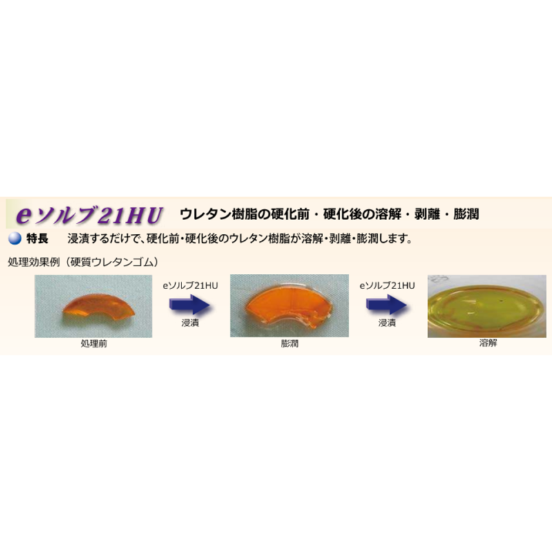硬質ポリウレタン除去剤 E-Solve 21HU ｜ 簡単剥離・時間短縮・作業効率向上